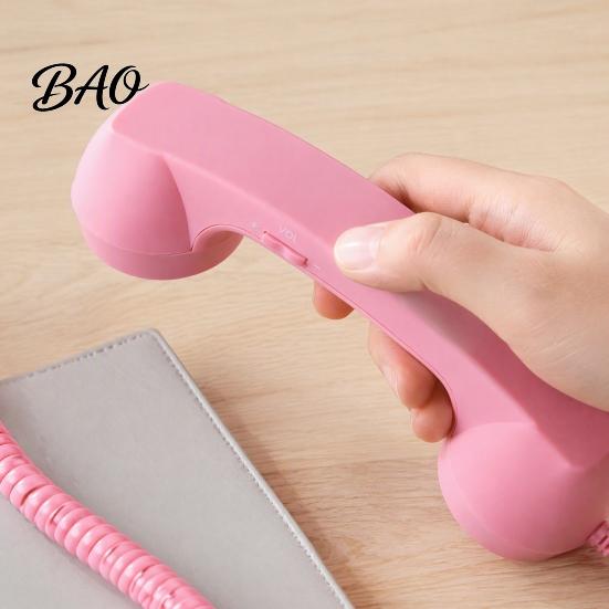 Vintage Style Handset Retro Phone for Mobile Phones, Type-C Wired Handheld Unique Gadget Calls Cell Receiver with Microphone Calls, Meetings,