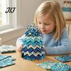 Seaside Home Decorative Ornaments DIY Quilted Ocean Christmas Tree Kit, Holiday 3D Fabric Patchwork Craft Desktop Window Decorations Coastal
