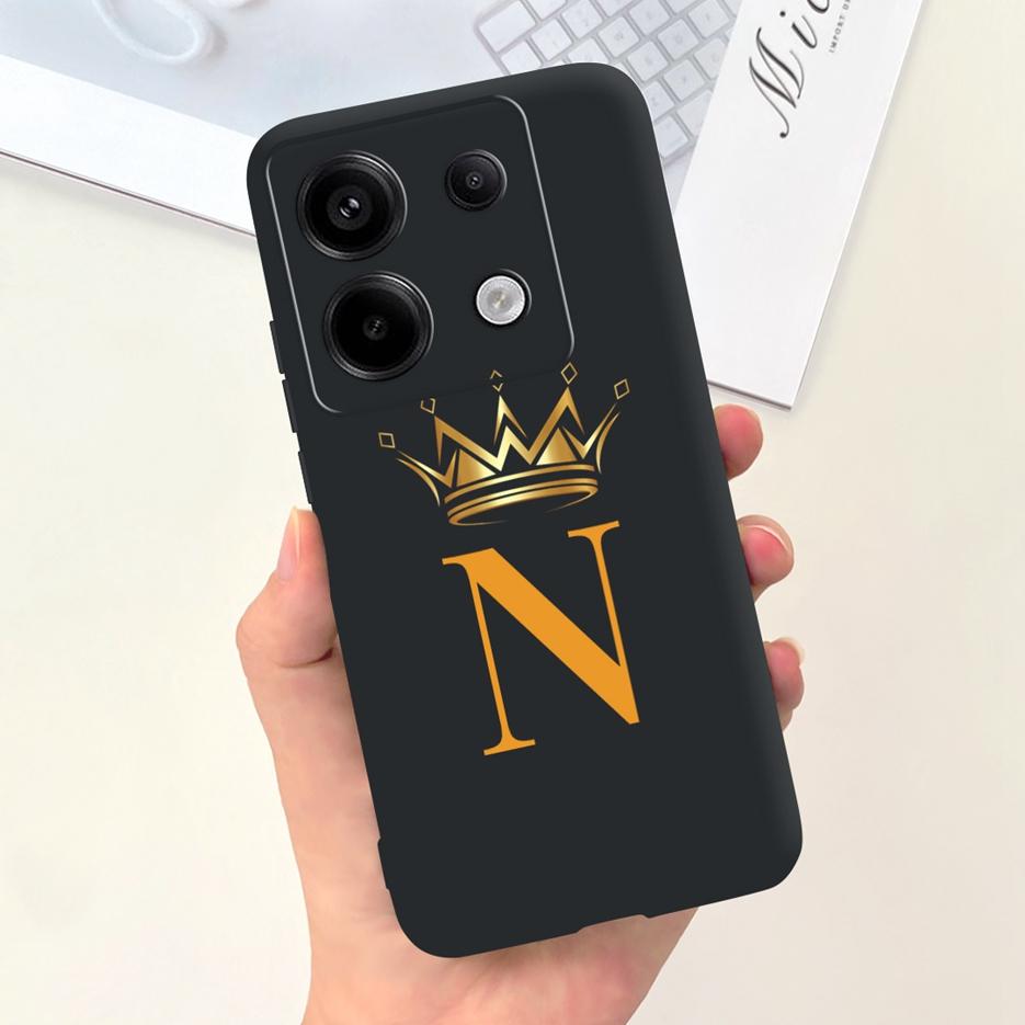 Чехол для Xiaomi Redmi Note 13 4G Милая корона Буквы Чехол Мягкий ТПУ Чехол для телефона Для Xiaomi Redmi Note 13 Pro Plus Note13 5G Бампер