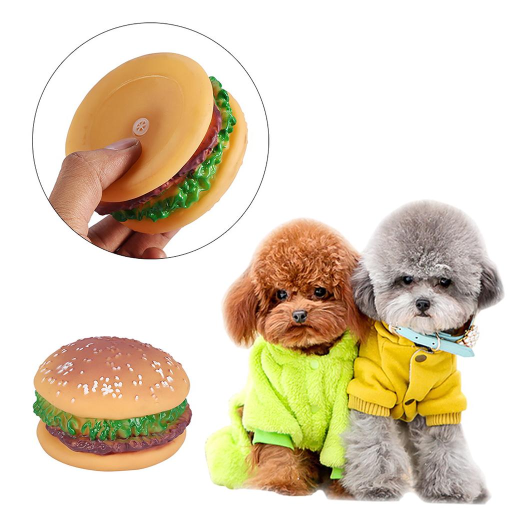 Pet Toy Sound Hamburger Food Shaped Squeaky Puppy Dog Play Toys Supplies
