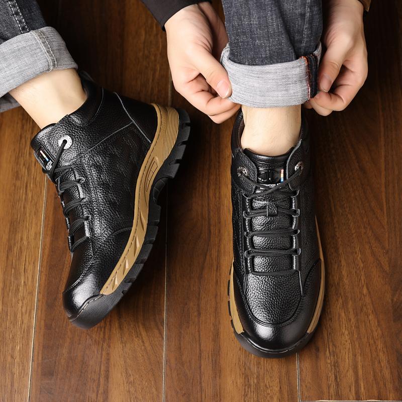 Качественная резиновая противоскользящая износостойкая подошва, уличная повседневная обувь, бренд, мужская универсальная кожаная обувь, модная обувь для хайкинга и спорта