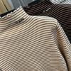 Women's Velvet Half-turtleneck, Striped Long-sleeved Undershirt, Autumn and Winter, Fungus Edge, Wear Outside