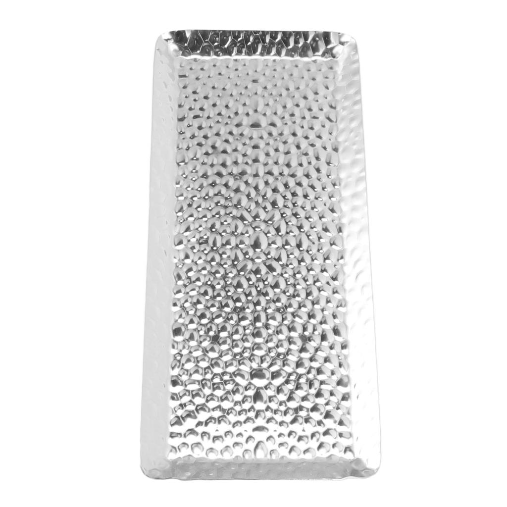 25x11 см Подносы с молотковой чеканкой из нержавеющей стали, многоцелевые, безопасные для посудомоечной машины, поднос-тарелка для десертов для дома и ресторана