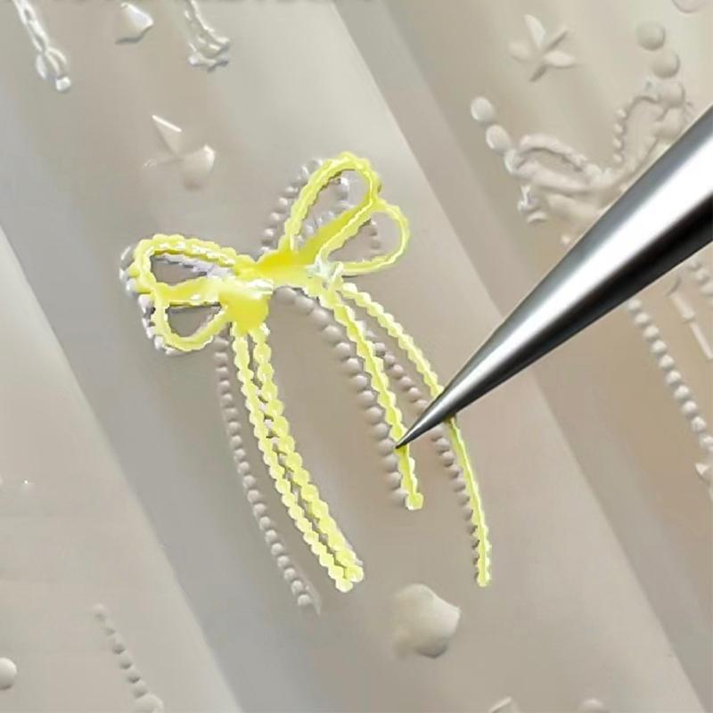 Форма 3D акриловая бант, цепочка из бусин, лента, украшения для нейл-арта, DIY дизайн, силиконовая форма для нейл-арта, шаблон для нейл-шармов