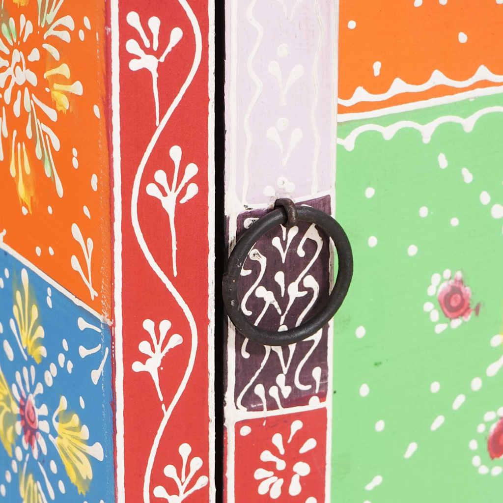 Multi Colored Cabinet with Door 30 x 30 x 90 cm Solid Mango Wood