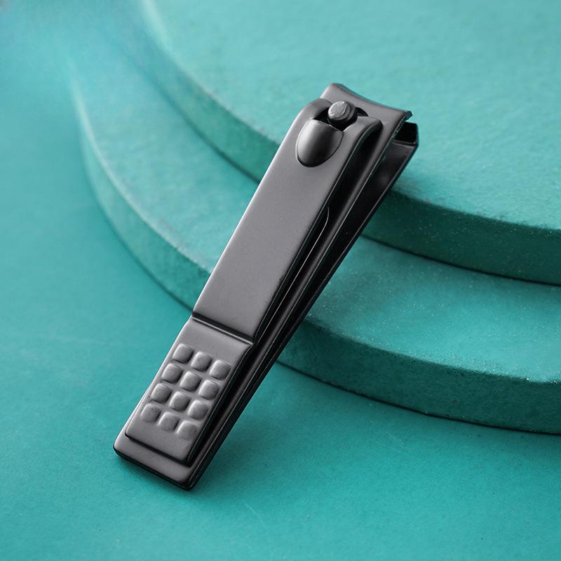 Кусачки для ногтей из нержавеющей стали, черные, большие, с защитой от брызг, переносные кусачки для ногтей, инструменты для маникюра