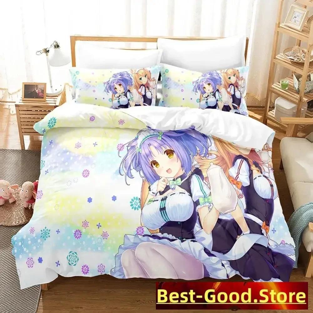 Постельное белье Nekopara Односпальное Полуторное Двуспальное Евро Размер Кинг-Сайз Комплект Постельного Белья Взрослый Детская Спальня Комплекты Пододеяльников Аниме Постельное Белье Кровать