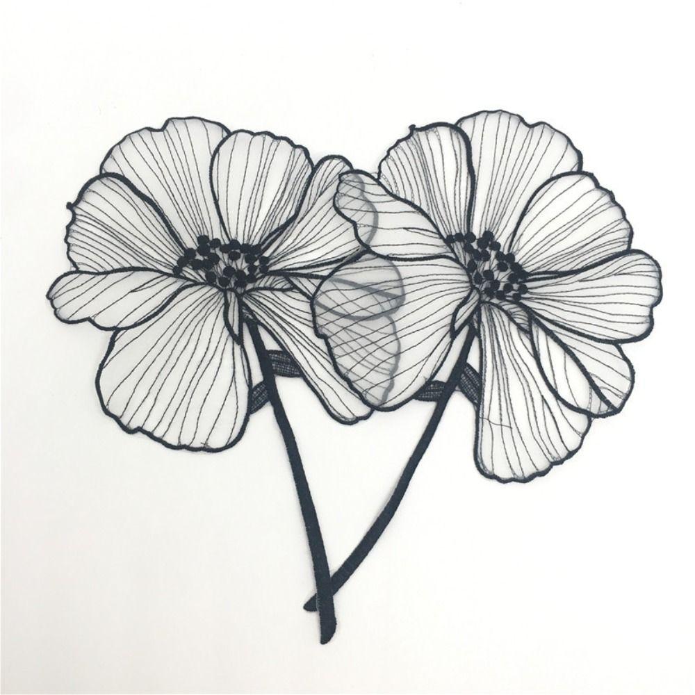 2 шт. Летняя одежда DIY Шить кружевные аппликации Вышитые нашивки Цветок лотоса Цветочные парчи Вышивка