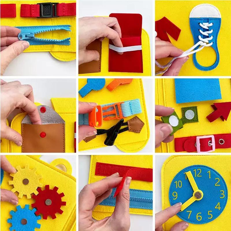 Монтессори Детские Развивающие Милые Фетровые Игрушки для Практики Одевания Раннего Развития