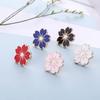 Sweet Women Cherry Blossom Flower Enamel Brooch Pin Suit Collar Badge Jewelry