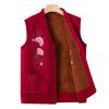 Middle-aged and Elderly Sweater Vest Female Grandma Vest Mother with Autumn and Winter Plus Velvet Thickened Vest Old Lady Warm Horse Clip