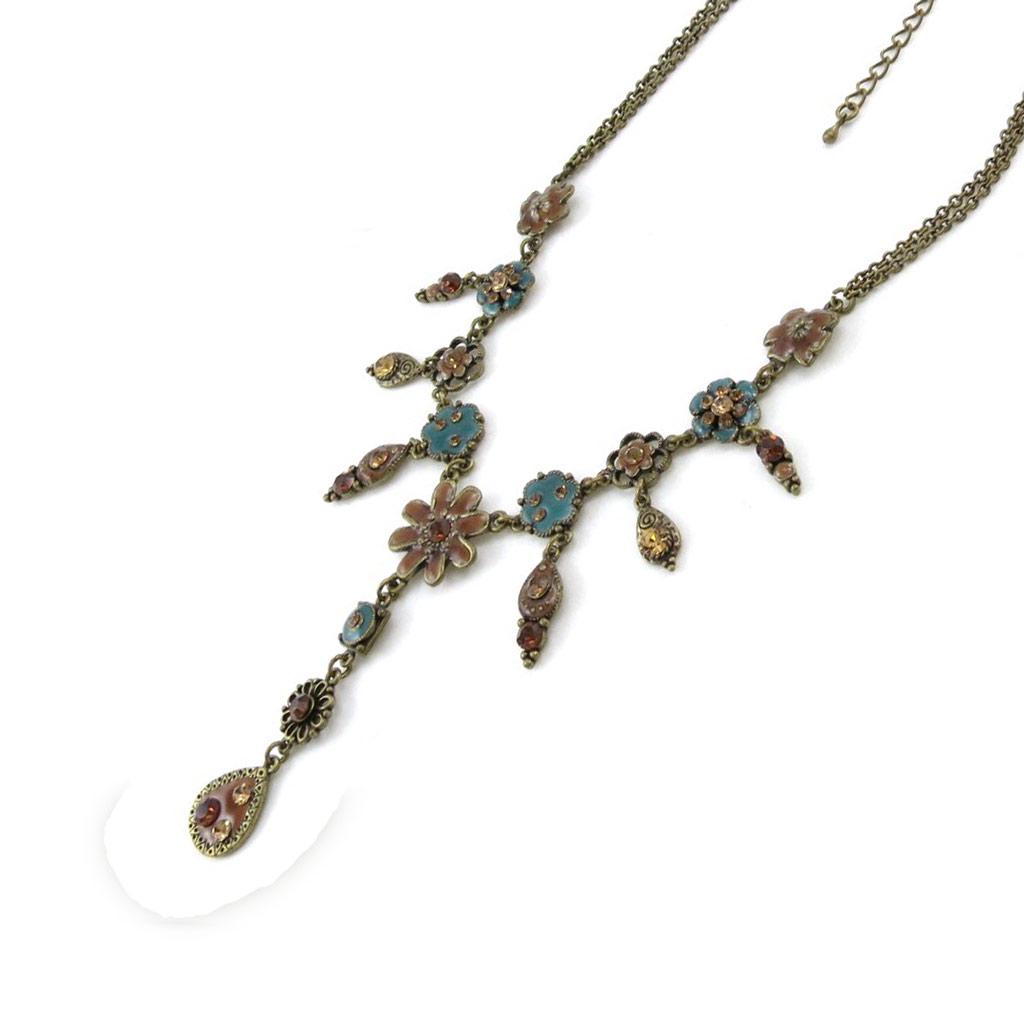 Les Trésors De Lily [E5721] — Дизайнерское колье «Fleurettes» коричневого цвета с бирюзой