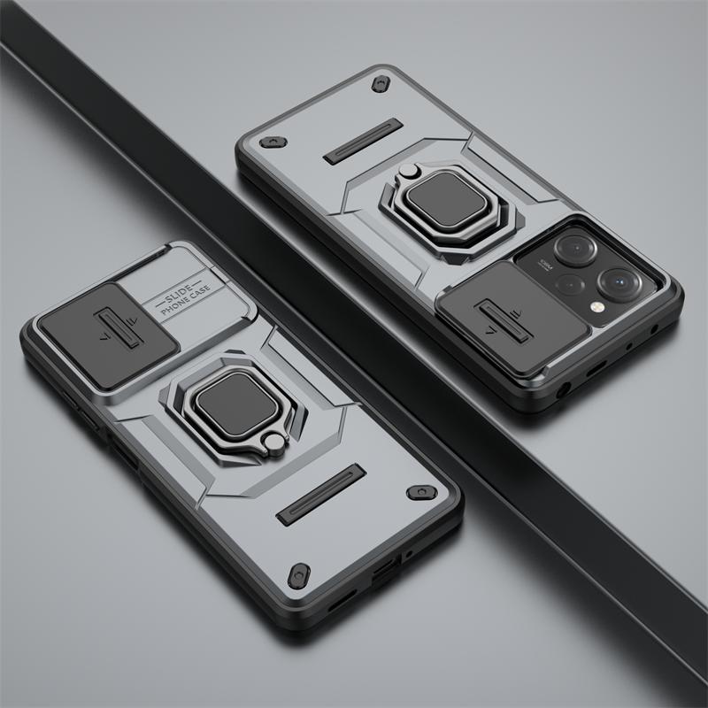 For Xiaomi Poco X5 Pro 5G Case Magnetic Ring Holder Stand Phone Case For PocoX5 Pro X 5 X5Pro Slide Camera Lens Armor Back Cover