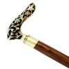 Nautical Antique Brass Marine With Beautiful Designer Engraved Wood Handle Folding Walking Stick-