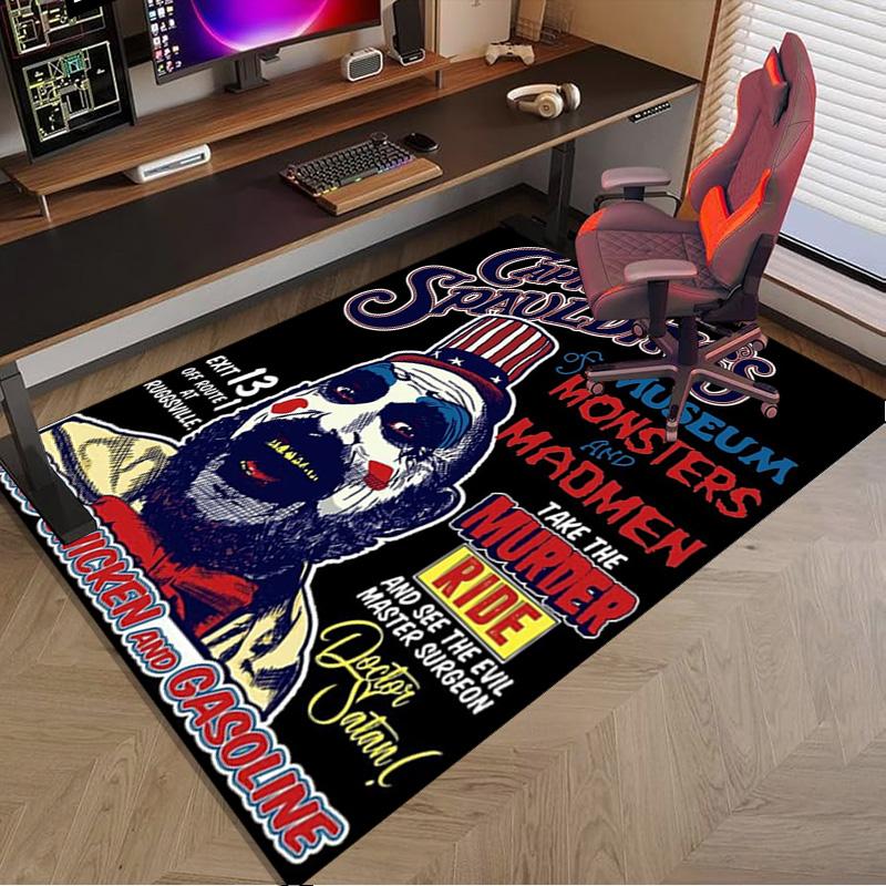 Horror Clown Laughing Carpet, Chair Rug,Rug for Office Bedroom living rooms, Doormat decor Fan Gift Christmas Gift