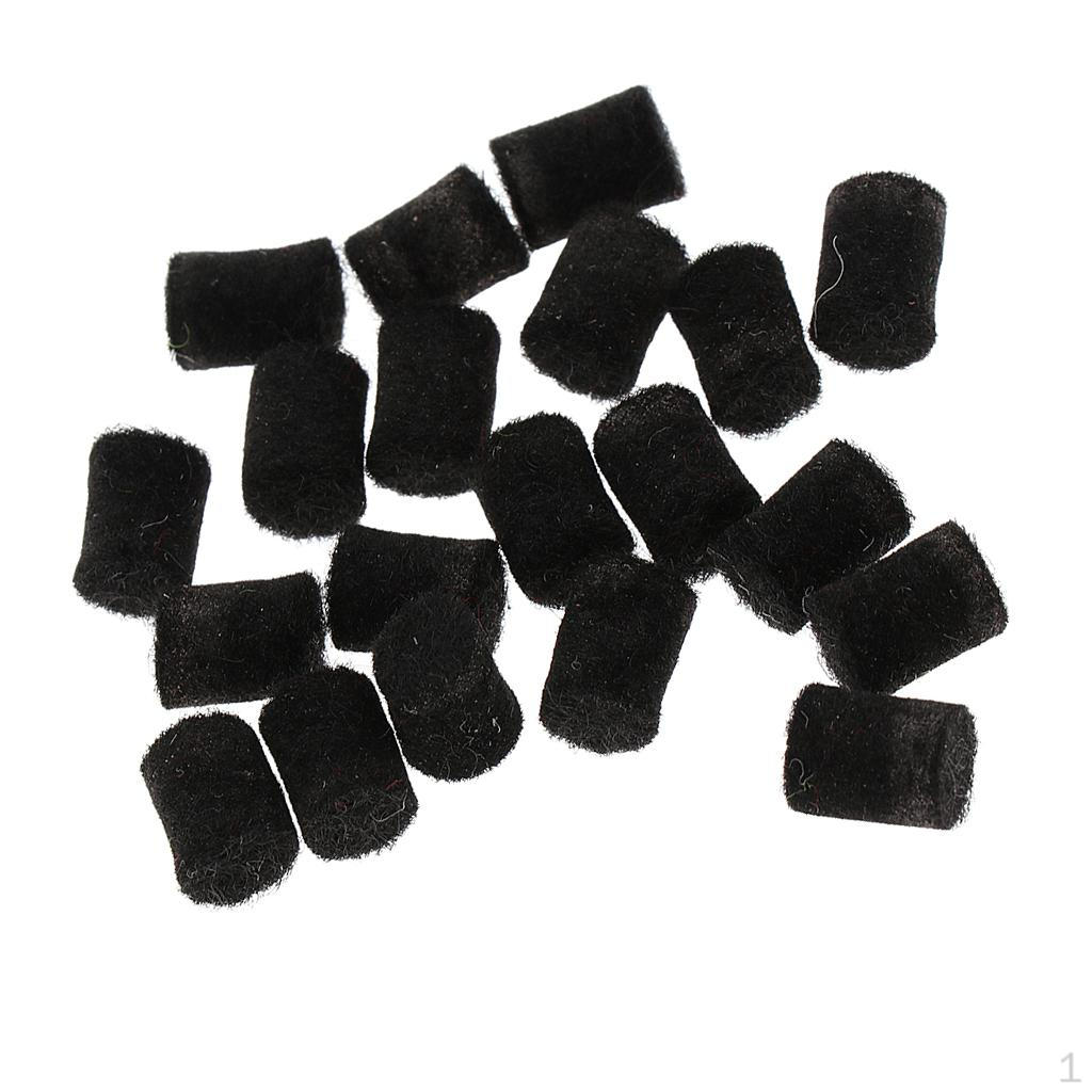 20pcs Saxophone Bumper Felts Repair Parts for Alto Tenor Soprano Sax - Black