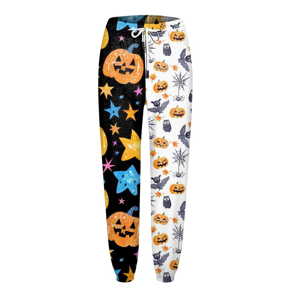 Женские повседневные модные повседневные брюки с принтом на Хэллоуин