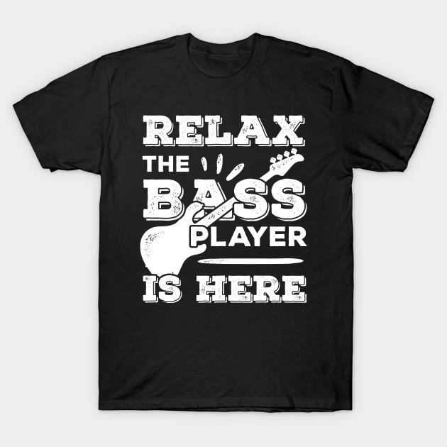 Asian Size Men Black Print T-shirt Bass Player Guitar Musician Bassist Gift No-Cut Heat Transfer Print Cotton Tshirt