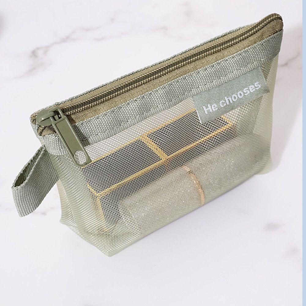 Small Item Bag Clear Mesh Bag Lipstick Cosmetic Bag Fresh Color Card Bag Mini Coin Purse  Children