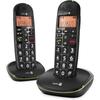 Doro PhoneEasy 100w Duo Cordless Phone 2 Handsets Black