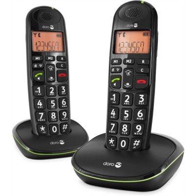 Doro PhoneEasy 100w Duo Cordless Phone 2 Handsets Black