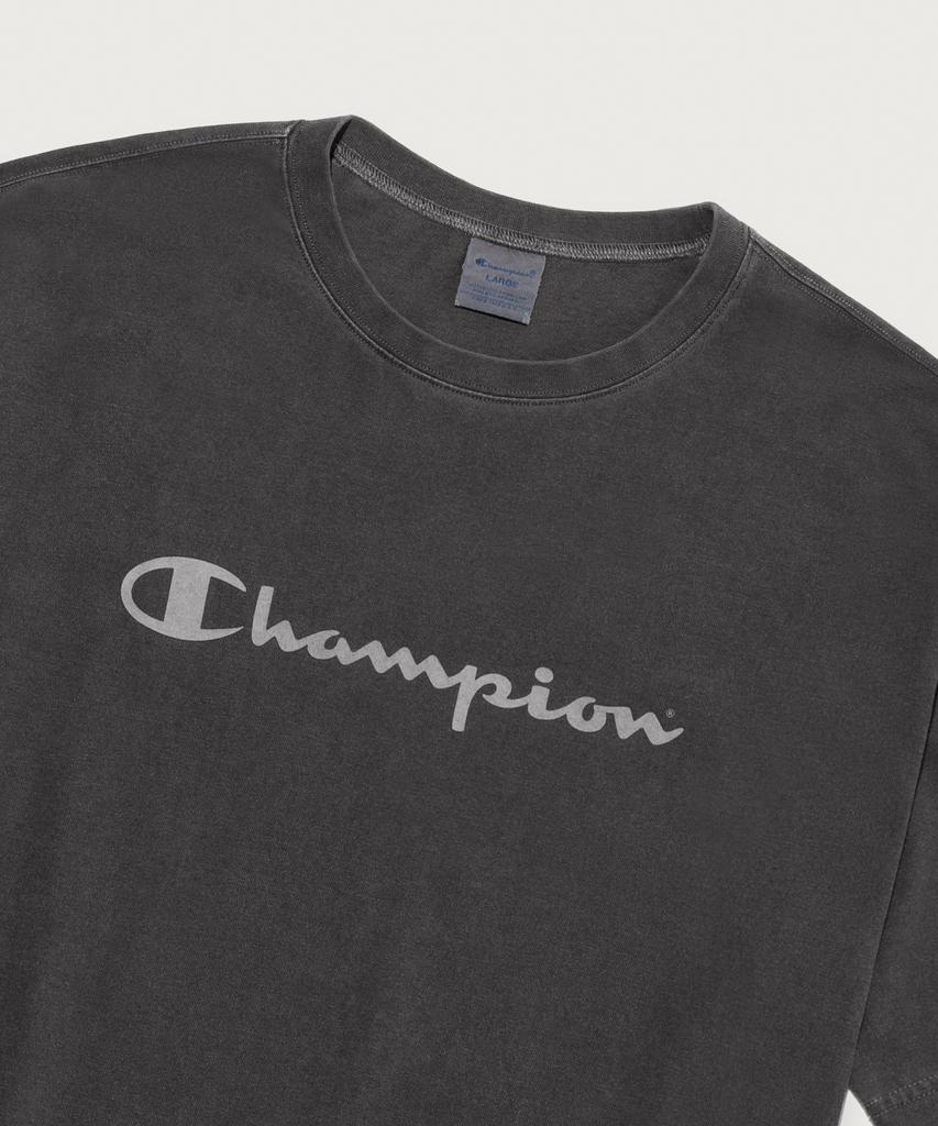 Champion Угольная футболка с коротким рукавом и большим логотипом, пигментная
