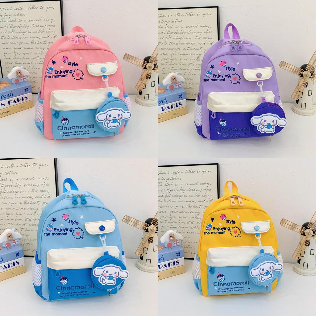 Cinnamon Letters Print Childrens School Bag With Cartoon Anime Prints For Daily Use
