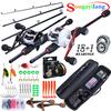Fishing Rod and Reel Set  1.8-2.4m Cast Fishing Rod and 18 + 1bb Reel Combination Fishing Line Bait Bag for Carp Fishing
