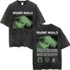 Horror Game Silent Hill 2 Graphic T Shirt Men's Women's Gothic Vintage Washed T-shirt Casual Loose Short Sleeve T-shirts