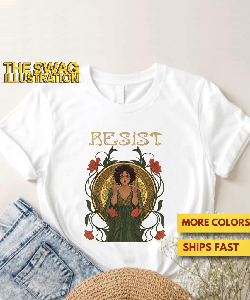Resist Art Nouveau Mucha Shirt, Anti Trump Shirt, Women Feminist ResisT shirt, Political FDT GifT shirt, ProtesT shirt, Ultra Soft Tee