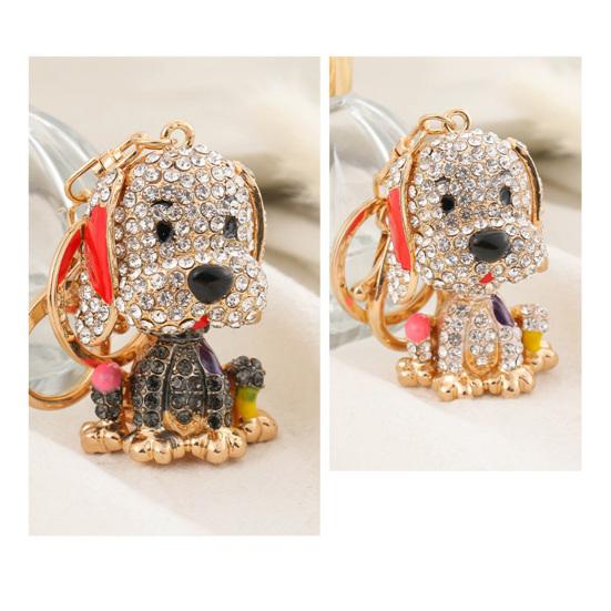 Автомобильный брелок в форме собаки с героями мультфильмов, красочные инкрустированные стразами брелок для ключей, сумка, сувенир, очаровательные модные аксессуары