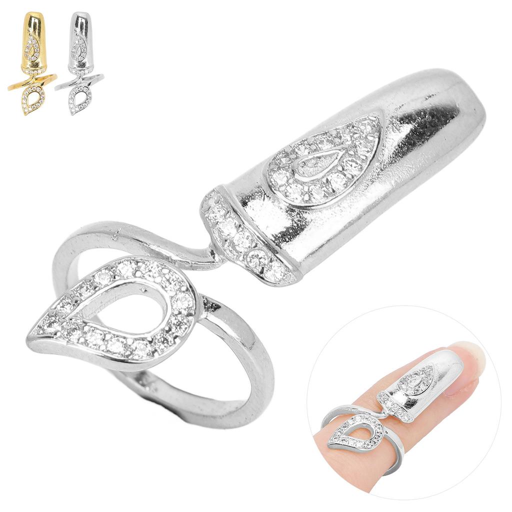 Креативные кольца в форме ногтей, персонализированные модные открытые кольца, украшения со стразами, украшения на кончики пальцев