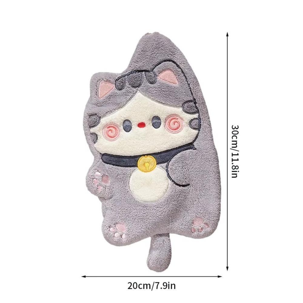 Water Absorption Kitchen Towel Cleaning Rag Cartoon Cat Small Bathing Towel  Kitchen