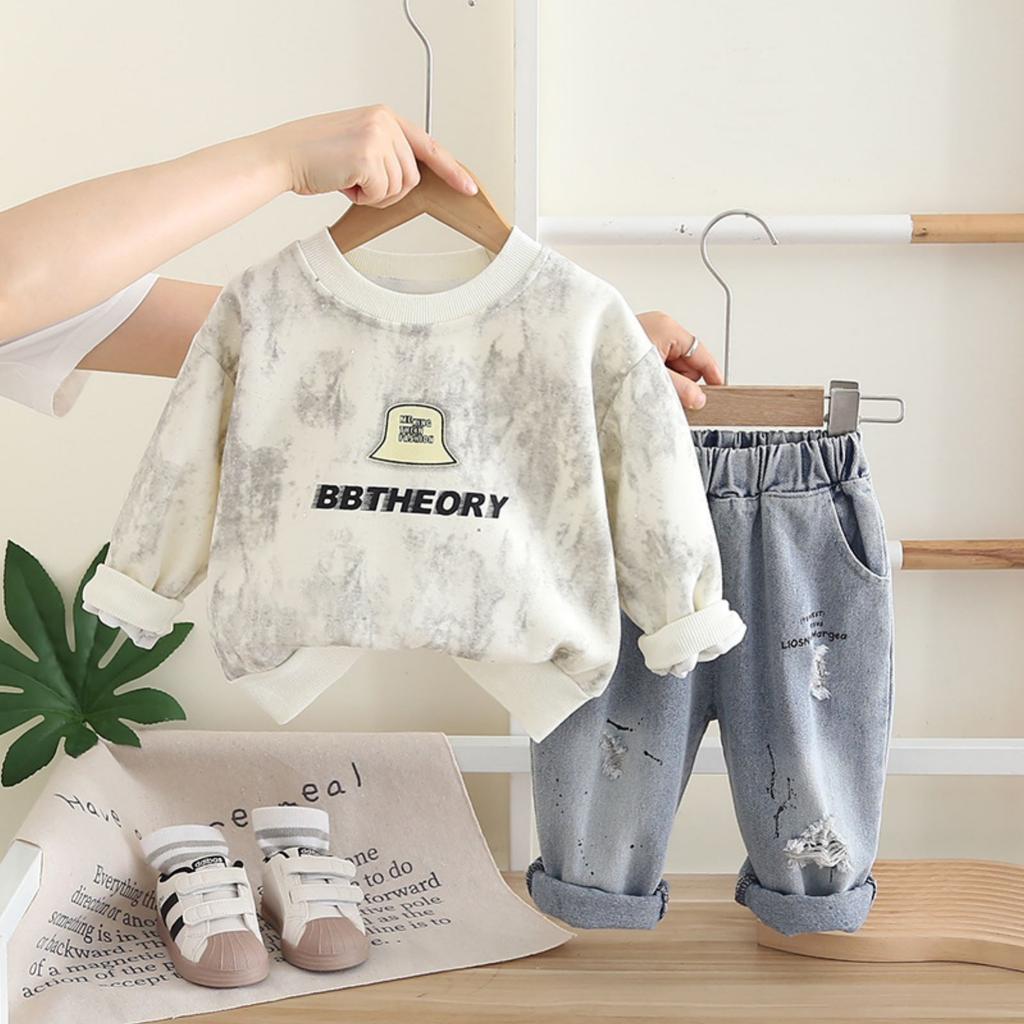 Детский повседневный комплект с длинным рукавом, удобные наряды для повседневной носки