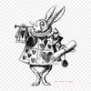 Alice In Wonderland White Rabbit Alices Adventures In Iron On Heat Transfer Printing Vinyl Patches Sticker for Clothes DIY Appliques Washable Patches