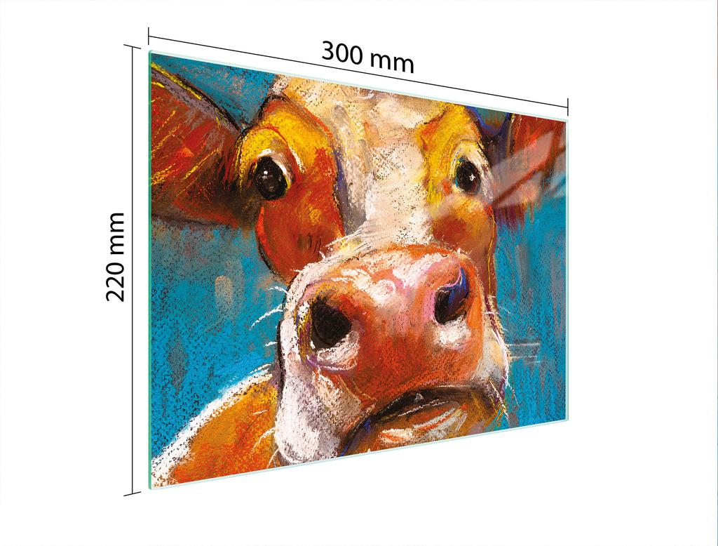 СТЕКЛЯННАЯ ДОСКА ДЛЯ РЕЗКИ 30x22 КОРОВА