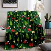 Festive Christmas Patterned Keep warm -Flannel blanket for bedroom, living room, sofa, and nap