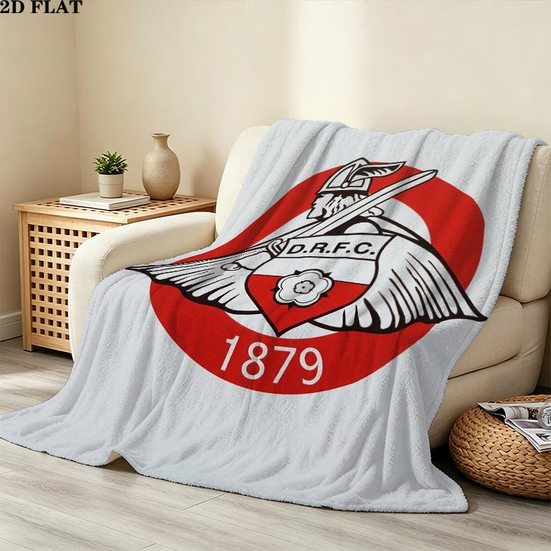 Doncaster Rovers FC Print Flannel Blanket, High quality Comfortable for All Seasons, Home Decor, Warmth and Comfort, Perfect for Christmas Gifts