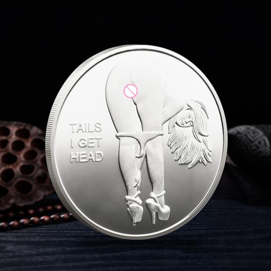 Sexy Women Coin Heads And Tails Date Night Coin Metal Double-Sided Lucky