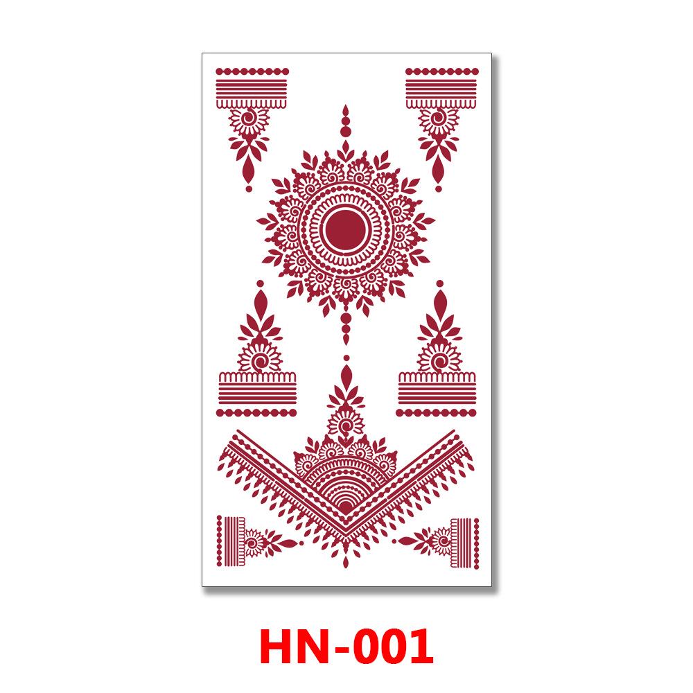 HN Красные Кружевные Наклейки Тату Хной - Европейский и Американский Стиль, Креативные и Сексуальные Временные Кружевные Татуировки