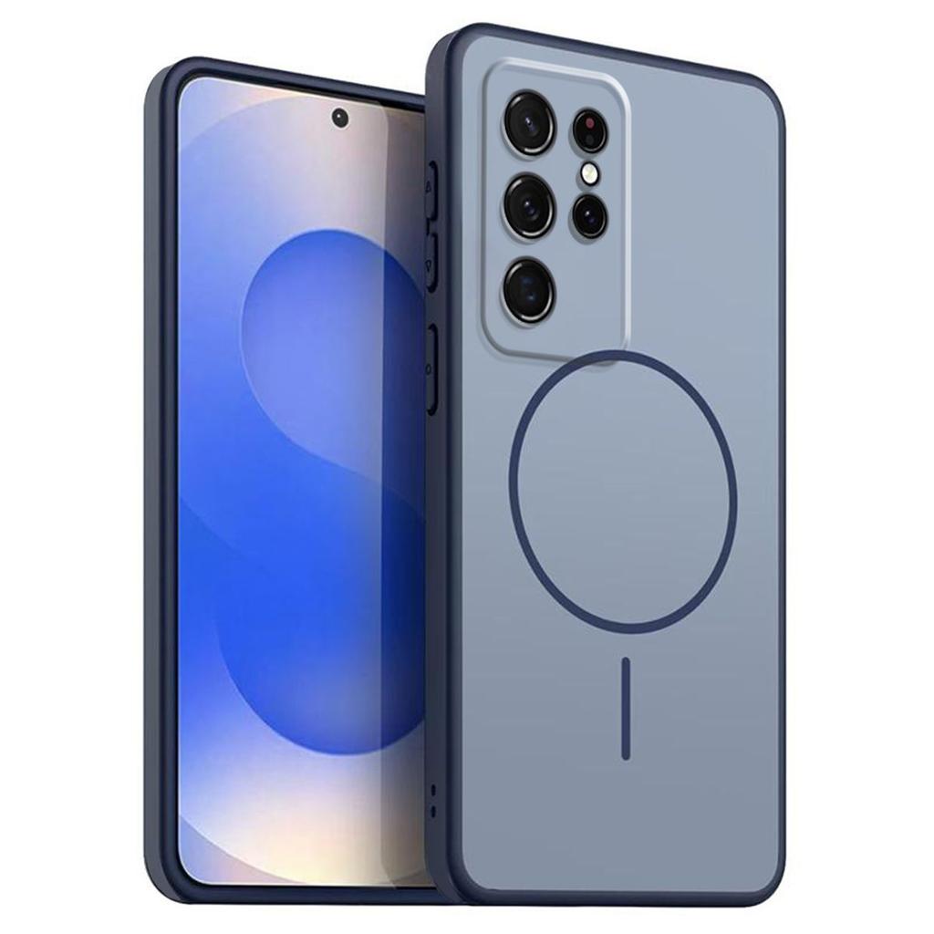 Однотонный матовый чехол из ТПУ для Samsung Galaxy S21 Ultra Декоративная крышка с принтом кольца в стиле MagSafe