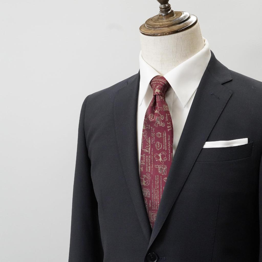 Disney Winnie the Pooh Calligraphy Tie D50026 Perfect for Business or One Size Fits All Red, Casual, Gift,