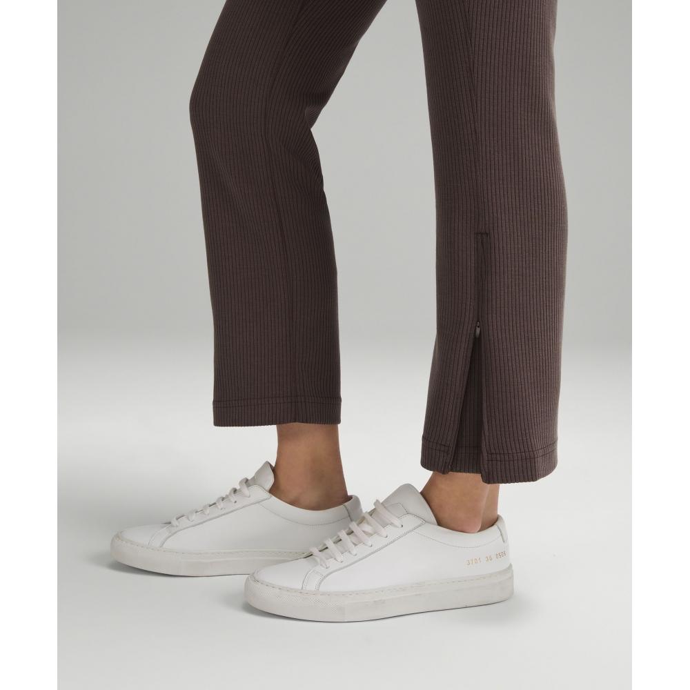 Lululemon Мягкие ребристые укороченные брюки на молнии с высокой талией 25  Эспрессо