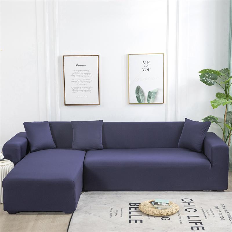 Сплошные цветные чехлы для диванов для гостиной, эластичные угловые чехлы для диванов, L-образные чехлы для шезлонгов, защита для стула, домашний декор