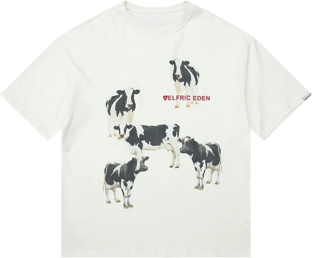 Aelfric Eden Мужские Свободные Футболки с Принтом Искаженного Портрета, Топы с Круглым Вырезом, Уличная Одежда, Повседневная Летняя Вентилируемая Повседневная Хипстерская Рубашка