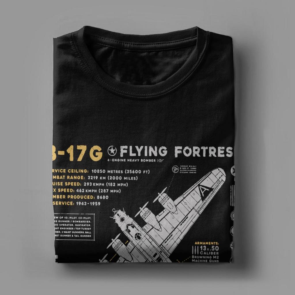 Мужские футболки B-17 Flying Fortress Humor Хлопковые футболки Истребитель Самолет Самолет Футболка Топы 4XL 5XL