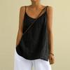 Women's Cotton And Linen Camisole Vest, Women's Summer Loose Sleeveless Versatile Bottom Top