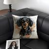 Pet Dog Art Cushion Cover Natural Linen Organic Fabric DoubleSided Printing Sofa Home Decor Gift Pillow Case