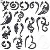 Alisouy Pair Black Acrylic Fake Cheater Twist Spiral Ear Taper Gauges Expanders Earring Tunnel Plugs Piercing Body Jewelry
