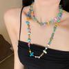 Irregular Shell, Stained Glass Beads, Stone Stacked Necklace, Light Luxury Temperament, Niche Versatile, High-end Sense Necklace Jewelry, Women